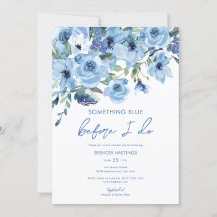 Möhippa för vattenfärg, Dusty Blue-Blommigt Inbjudningar