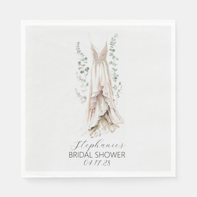 Möhippa för vattenfärg Eucalyptus & White Dress Pappersservett (Framsidan)