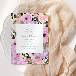 Möhippa för vattenfärg i Lavender Rosa Blommigt Inbjudningar