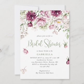 Möhippa för vattenfärg i modern Rosa Blommigt Inbjudningar