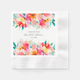 Möhippa för vattenfärg i modern Rosa Blommigt Pappersservett