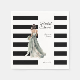 Möhippa för vattenfärg i svart och vitt Rand Pappersservett