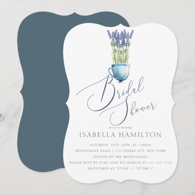 Möhippa för vattenfärg med enkel Elegant Inbjudningar (Fram/baksida)