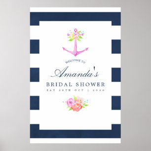 Möhippa för vattenfärg Nautisk Blommigt-tema Poster