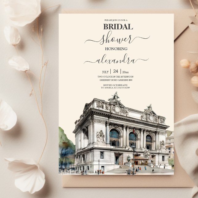 Möhippa för vattenfärg New York-mål Inbjudningar (Skapare uppladdad)