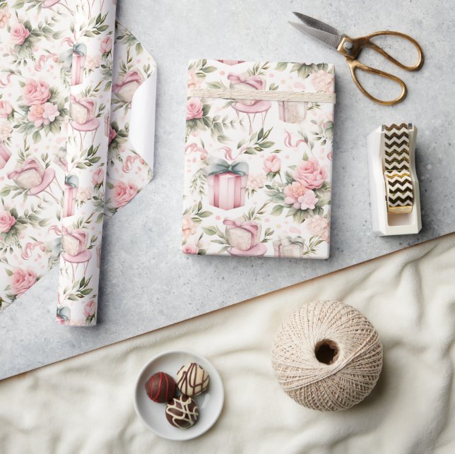 Möhippa för vattenfärg - rosa ros och presentlåda presentpapper (Hantverk)