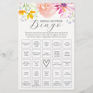 Möhippa för vattenfärgen Blommigt Bingo Flygblad