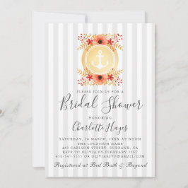 Möhippa för vattenfärgen Blommigt Guld ankare Inbjudningar