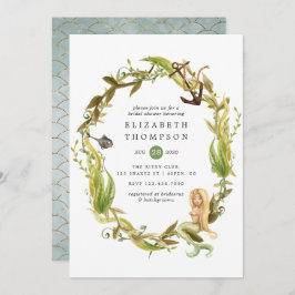 Möhippa för vattenfärgen Nautical Sjögräs Sjöjungf Inbjudningar