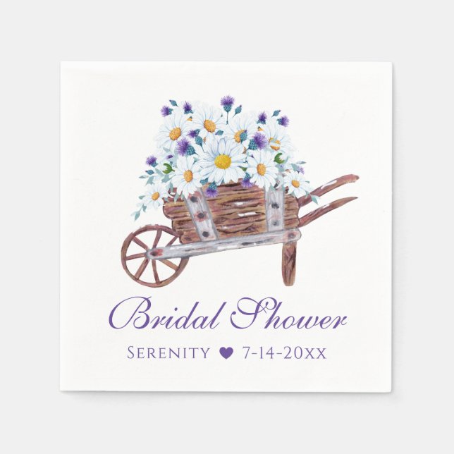 Möhippa för vattenfärgens Blommigt i land Daisy Pappersservett (Framsidan)