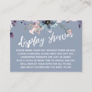 Möhippa för vattenfärgsBlommigt Dusty Blue-Visning Tilläggskort