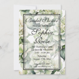 möhippa för vattenfärgsblommigt för vit grönt i sö inbjudningar