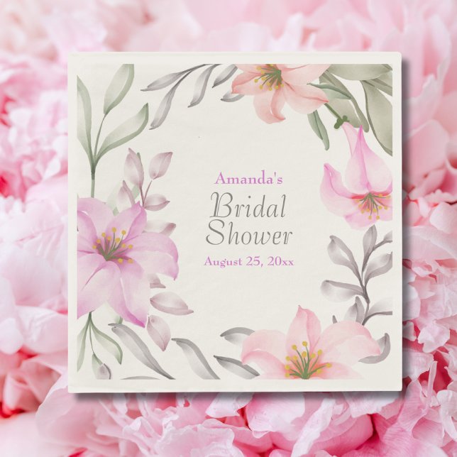 Möhippa för vattenfärgsBlommigt, Monogram Pappersservett (Skapare uppladdad)