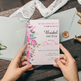 Möhippa för vattenfärgsBlommigt Rosa  Arch Inbjudningar