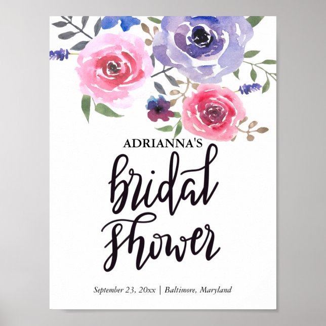 Möhippa för vattenfärgsbunt Blommigt  Poster (Framsidan)