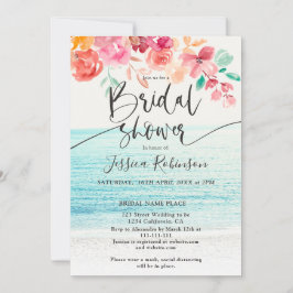 Möhippa för vattenfärgsfall för blommigt av persik inbjudningar