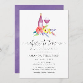 Möhippa för vattenfärgsfärgning, Blommigt, Vin Inbjudningar