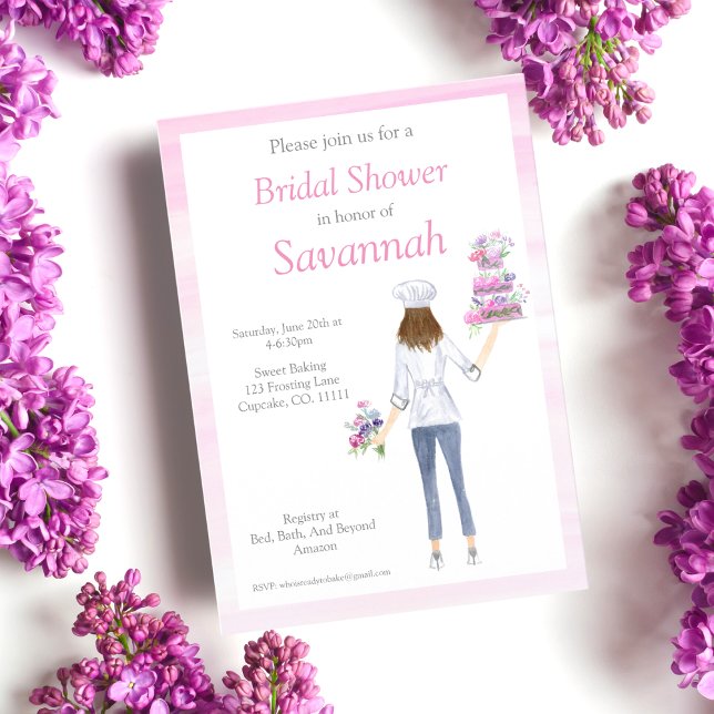 Möhippa för vattenfärgsflickor Baking Inbjudningar (Skapare uppladdad)