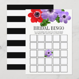 Möhippa för vattenfärgsformat Blommigt Bingo-spelk Inbjudningar