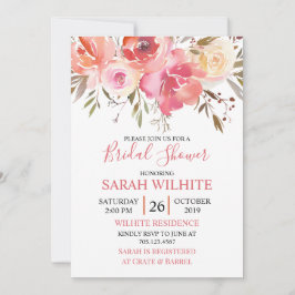 Möhippa för vattenfärgsRomantisk Blommigt Inbjudningar