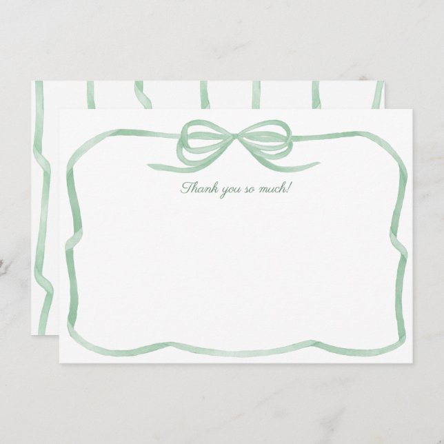 Möhippa för vattenfärgsruta, Grönt Gifter sig fält Tack Kort (Fram/baksida)