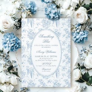 Möhippa för Vintage av Blommigt av typen Blue Toil Inbjudningar