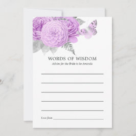 Möhippa för Vintage av lila och Silver Blommigt Rådkort