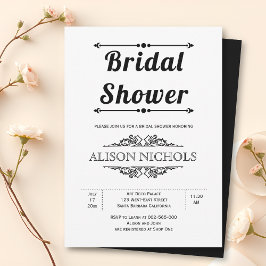 möhippa för vintage av svartvit typografi inbjudningar