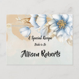 Möhippa för vintage blå blommigt,  vykort