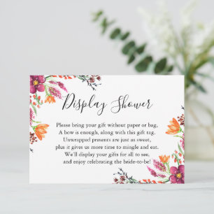 Möhippa för Visningen Watercolor Boho Vild Flowers Tilläggskort