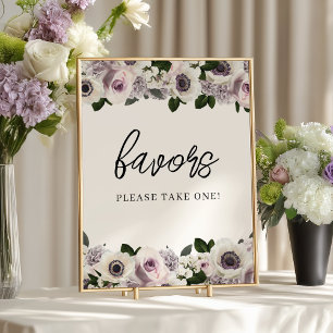 Möhippa för vit anemon- och Lila-Blommigt Poster