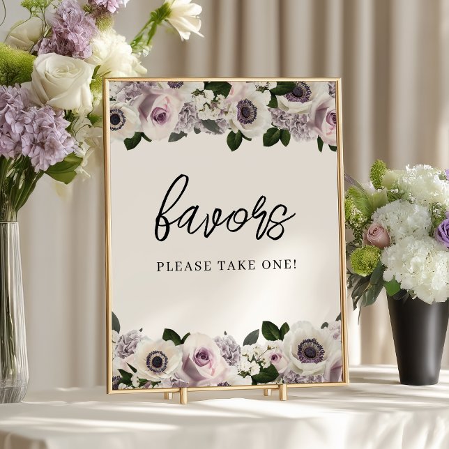 Möhippa för vit anemon- och Lila-Blommigt Poster (Skapare uppladdad)