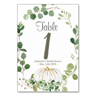 Möhippa för vit Blommigt av Pumpkin Greenery Bordsnummer