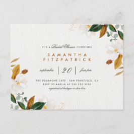 Möhippa för vit vattenfärg Magnolia-Blommigt Inbjudan Vykort