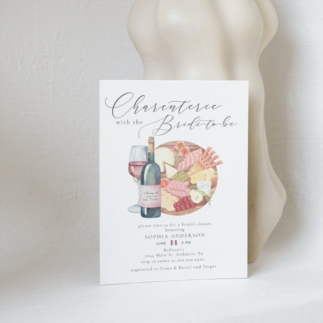 Möhippa för Watercolor Charcuterie Cheese Board Inbjudningar (Skapare uppladdad)