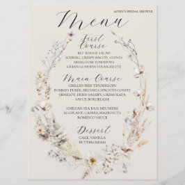 Möhippa för WildblomBoho Rustic Elegant Meny