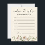 Möhippa för Wildblomma och Önskemål<br><div class="desc">Elegant Watercolor Wildblomme Möhippa Advice & Önskemål Card.</div>