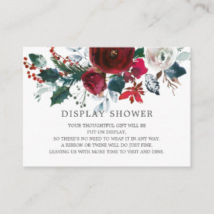 Möhippa för Winter Bloom Blommigt Visning Shower Tilläggskort