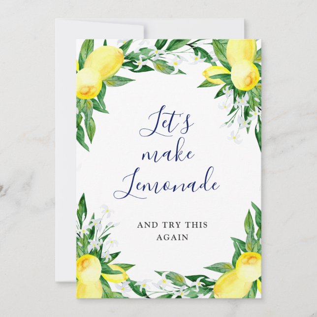 Möhippa Förändring av planerna Lemons Greenery Inbjudningar (Framsida)