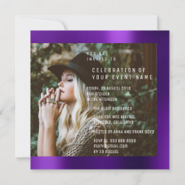 Möhippa Foto Studentfest Lila Plum Metallic Inbjudningar