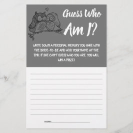 Möhippa Game Card, vem är jag? Flyer