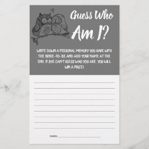 Möhippa Game Card, vem är jag? Flyer