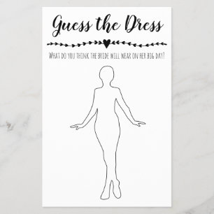 Möhippa Game Gissa Dress Card Flygblad