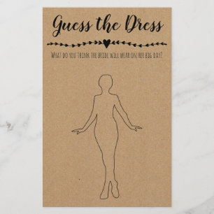 Möhippa Game Gissa Dress Card Flygblad