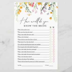 Möhippa Game känner till Bride Wildblomme Flye Flygblad
