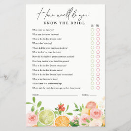 Möhippa Game Know blommigten Bride Citrus Flygblad