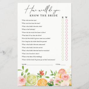 Möhippa Game Know blommigten Bride Citrus Flygblad