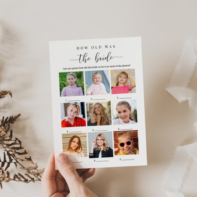 Möhippa Game - Photo How Old was the Bride Inbjudningar (Skapare uppladdad)