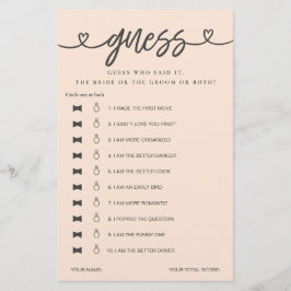 Möhippa Game sa att hon sa att hon gissade