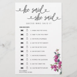 Möhippa Game sa att hon sa att hon gissade